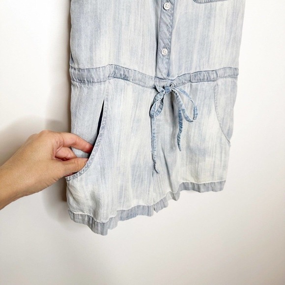 Rails Fiona Chambray Sleeveless Shorts Romper Women's Blue Size M - Picture 4 of 9